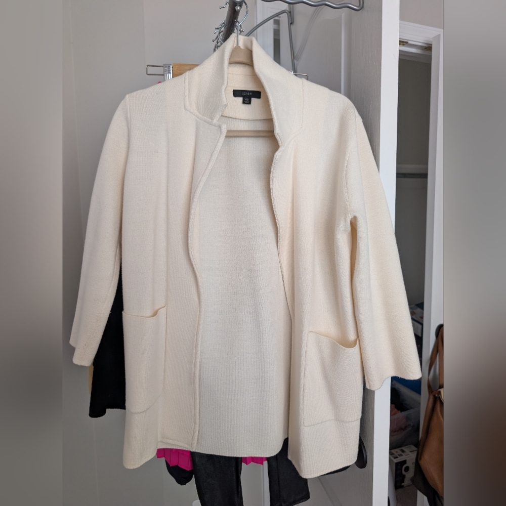 J Crew Sweater Blazer In Cream